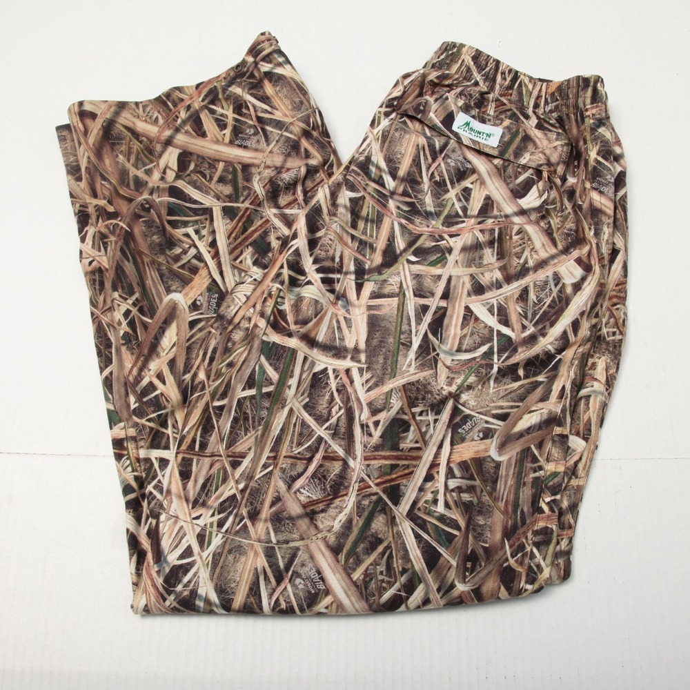 Mountn Prairie Pants Mens 2XL Camo Polyester Hunting Mossy Oak Blades Outdoor